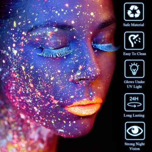 Blacklight Face Paint - Glow in the Dark UV Facepaint and Bodypaint