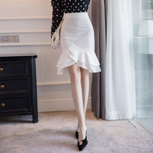 Lace high waist skirt discount