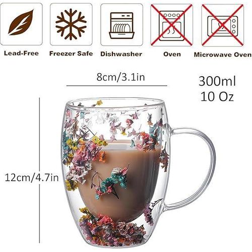 product_image_name-Generic-كوب زجاجي مزدوج الجدار للقهوة والشاي بسعة 300 مل – بتصميم أزهار عشوائي وقاعدة ضيقة-3