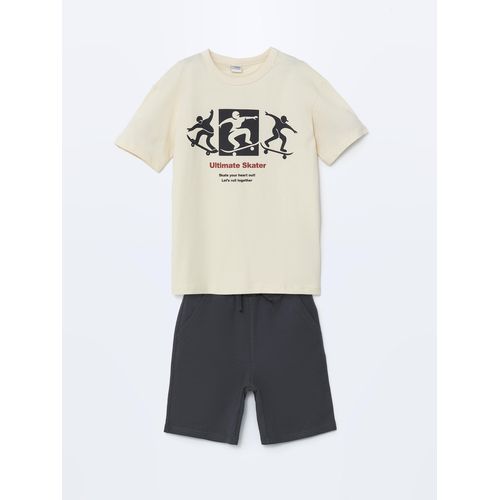 product_image_name-LC Waikiki-Crew Neck Boy's T-Shirt And Shorts-1