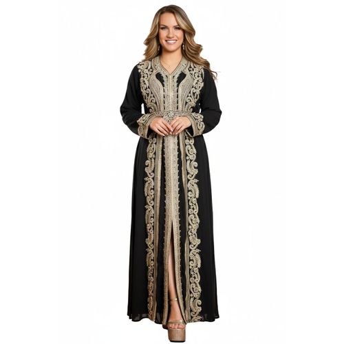 product_image_name-Generic-عباية استقبال و صباحية و مناسبات الخامة شيفون مكونة من 3 قطع , موديل 528 , اسود-3