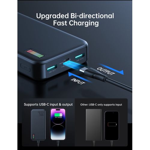 product_image_name-JOY ROOM-JR-QP195 joyroom Power Bank 20000mAh- Super Fast Charging 22.5W- Black +Free Mobile Holder-3