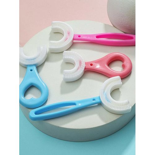 اشتري Kids U-Shaped Manual Toothbrush, Silicone Bristles Massage Gums Toothbrush, All-Round Cleaning Whitening Toothbrush For Children [One Piece] في مصر