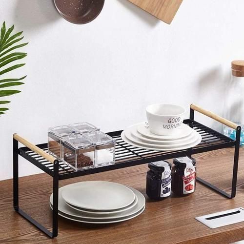 product_image_name-Generic-Kitchen And Bathroom Storage Rack Organizer With Wooden Handle For Multi-functional Organization. Black.-2
