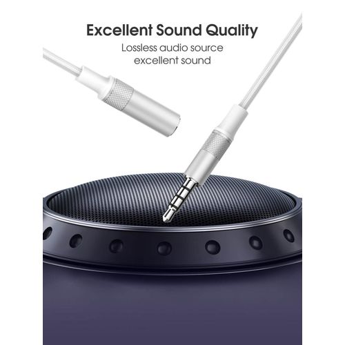 product_image_name-Ldnio-كابل تمديد صوت AUX  موديل LS-Y81B-50cm) مضفر عالي المتانة بطول 50 سم - يدعم مكالمات HD وتوصيل سماعات الرأس والسيارة والهواتف -  -2