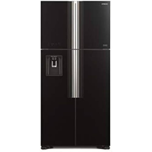 اشتري Hitachi Refrigerator, No Frost, 760 Liters, 4 Doors, Touch Digital Screen, Water Tap, Glass Black, RW760PUK7GBK في مصر