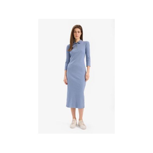 product_image_name-Defacto-Woman Polo Neck Bodycon Dress Short Sleeve Knitted Dress - Lt.Blue-3
