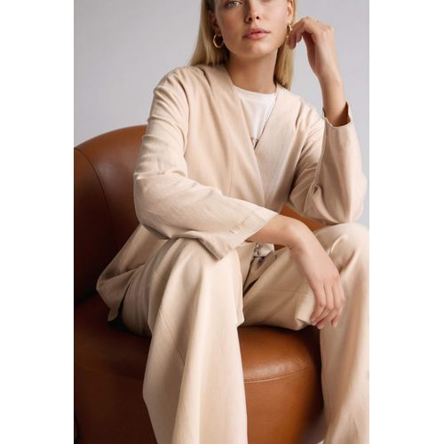 product_image_name-Defacto-تونيك كم طويل من مزيج الكتان قصة عادية-4