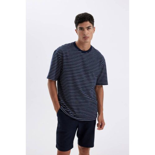 product_image_name-Defacto-Man Crew Neck Relax Fit Short Sleeve T-Shirt - Navy-4