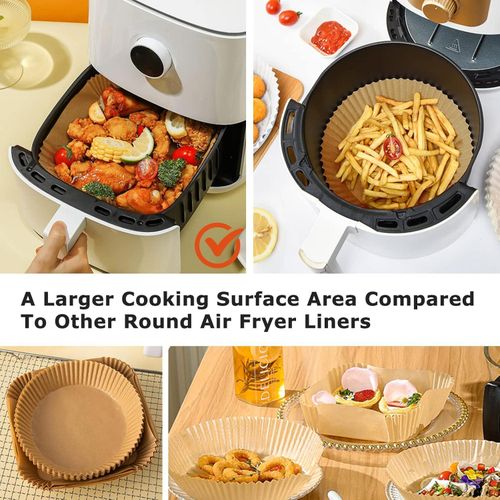 product_image_name-Generic-100 Pcs Air Fryer Liners - Waterproof Reusable Square Parchment Paper for Baking, Fried Food, Microwave, 7.8inch-20cm-6