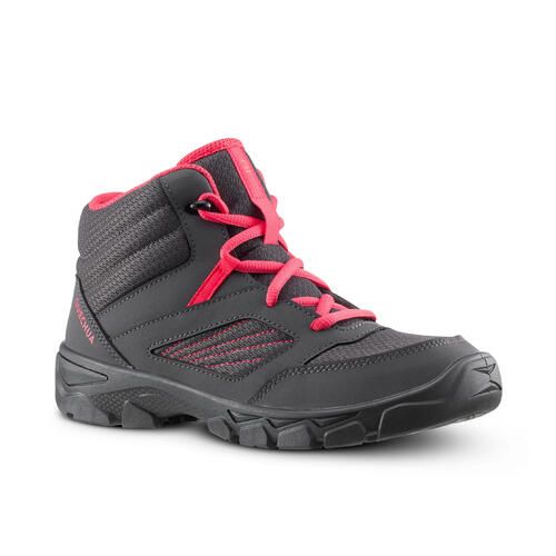 Buy Decathlon Kids’ Lace-up Hiking Shoes MH100 MID From Size 2 TO 5 Dark Grey in Egypt