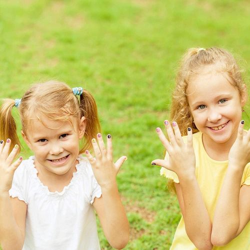 product_image_name-Generic-Kids Press on Nails Children, 120 Pieces Fake Nails Artificial Nail Tips Girls Full Cover Short False Fingernails for Girls Kids Nail Decoration (Bunny Pattern)-5