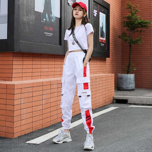 Fashion (Black White)Women's Joggers Casual Sports Summer Girls