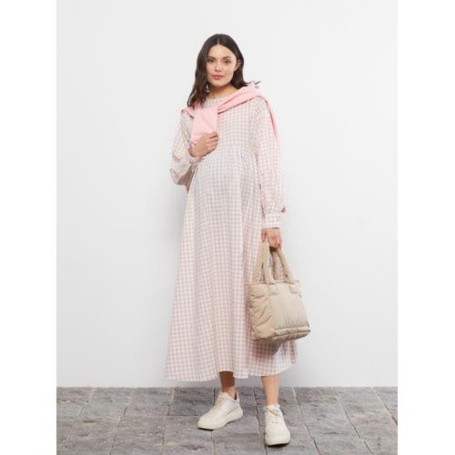 LC Waikiki Crew Neck Plaid Long Sleeve Poplin Maternity Dress price in  Egypt | Jumia Egypt | kanbkam