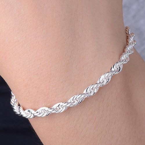 Fashion (#1)Fashion Twisted Charm Bracelet For Women Men 4mm Rope Chain  Silver Plated Jewelry Lady Wedding Gifts Bangle XXA @ Best Price Online