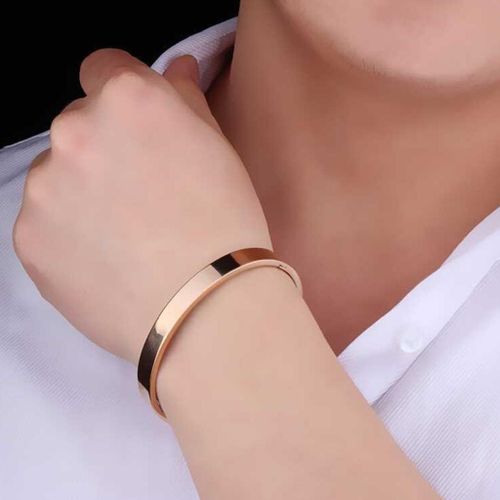 Mens rose gold cuff best sale bracelet