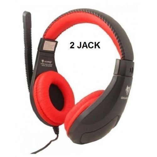 Buy Gigamax Headphone With Mic - 2 Jack - Black/Red in Egypt
