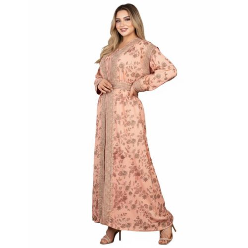 product_image_name-Generic-عباية استقبال و صباحية و مناسبات الخامة شيفون مكونة من 3 قطع , موديل 525 , احمر-1