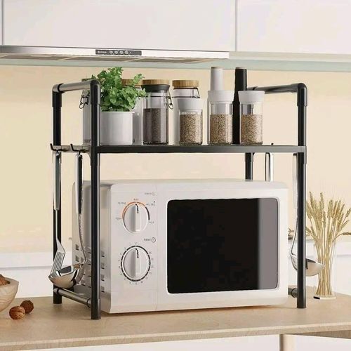 product_image_name-Generic-Kitchen Racks  Multi-Layer Microwave Shelf Kitchen Storage Rack – Countertop Condiment Organizer for Kitchen Tidying & Space Saving-7