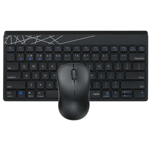 Buy Rapoo 8000M (K8000M+M160) Multimode Wirmins: Keyboard & Mouse Bluetooth - Black in Egypt