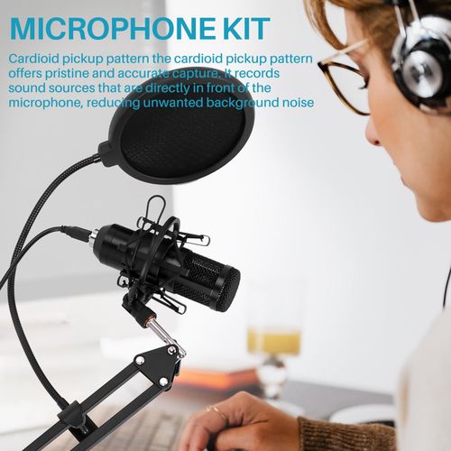 Gaming Microphone Kit Podcast Condenser Usb Mic With Boom Arm