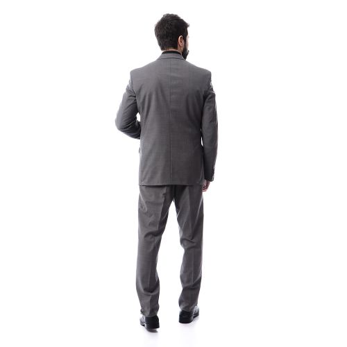 Dalydress Regular Fit Slub Formal Suit - Grey