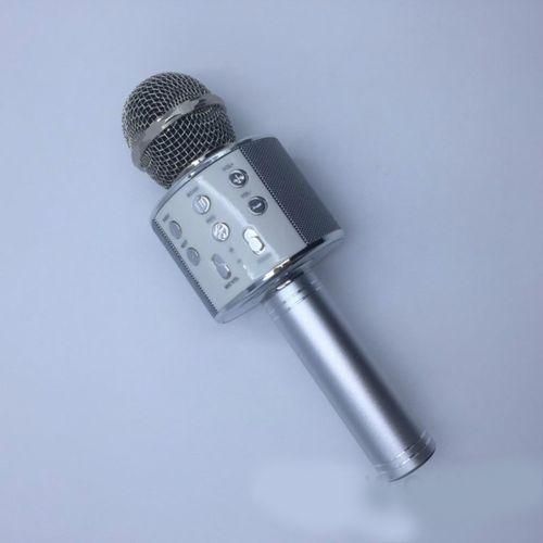 product_image_name-WS-858 Bluetooth Microphone For Smartphone - Silver-1