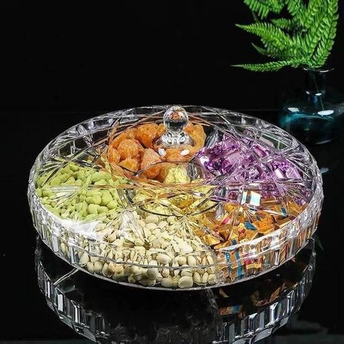 Generic صينية تقديم أكريليك فاخرة متعددة الأقسام بغطاء - image 4