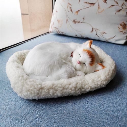 Generic Realistic Sleeping Plush Toy Breathing Cat Furry Dog