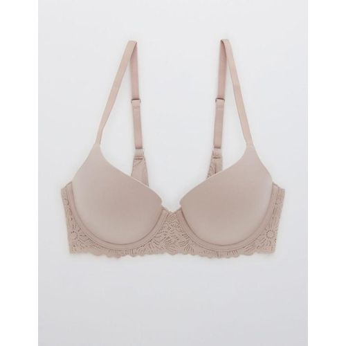 Aerie Real Sunnie Lace Demi Push Up Blossom Lace Trim Bra