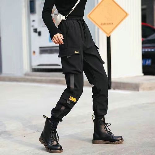 Fashion (K15 Black)2023 Women Elastic Waist Loose Streetwear Cargo Pants  Female Fashion Ankle-length Jogging Trousers Ladies Plus Szie Casual Pants  DOU @ Best Price Online