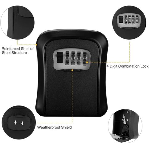 product_image_name-Generic-Key Safe Box Code Lock-Storage Key Box Outdoor Wall Mounted Security Password Key Box 4 Combination Code-3
