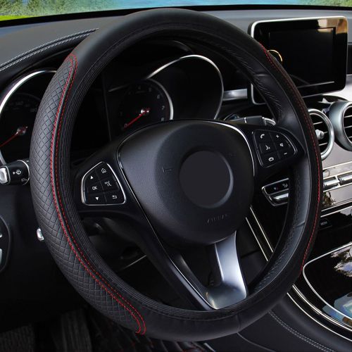 Generic (black Red)Anti-Slip Car Steering Wheel Cover Embossing