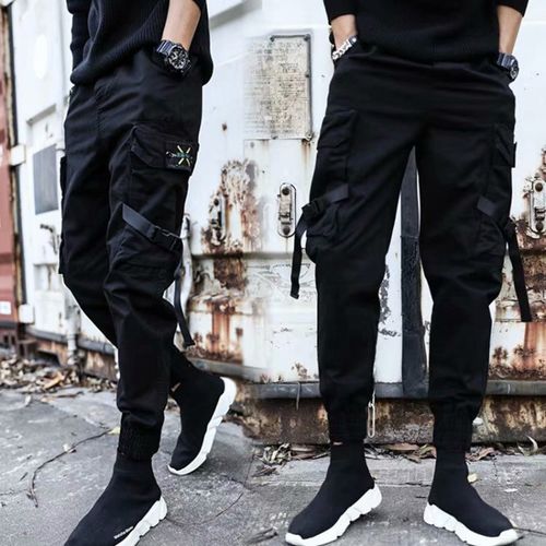 Men's Japanese Techwear Cargo Pants Joggers Harajuku Streetwear Casual  Trousers