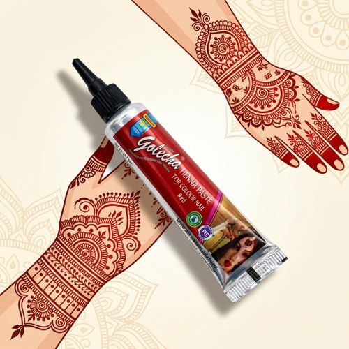 product_image_name-Golecha-Magic Henna Paste  RED for color nail 10g-1