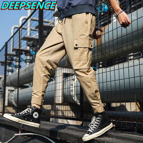 Joggers Slim Fit Cargo Pants For Men Drawstring Waistband Trackpant For Mens  Casual Pant Bottomwear, Dark Grey Colour, 30 Size