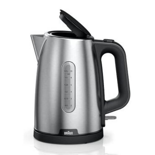 Buy Braun WK 1500BK PurShine Water Kettle, 2200 Watt-1.7L- Stainless Steel in Egypt