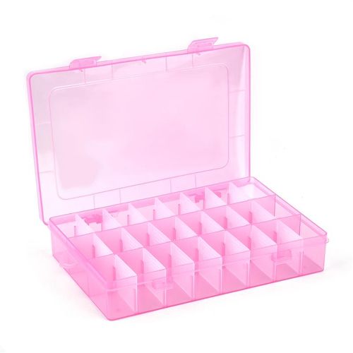 Generic (24 Grids-pink)Transparent Plastic Embroidery Floss Storage Box  Floss Bobbins Beads Storage Organizer DIY Cross Stitch Sewing Tools DON @  Best Price Online