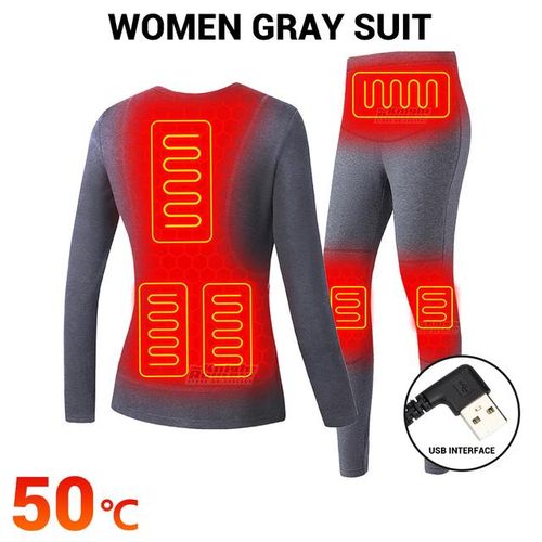 Heated Thermal Underwear Winter Heated Jacket Pants Set Motorcycle