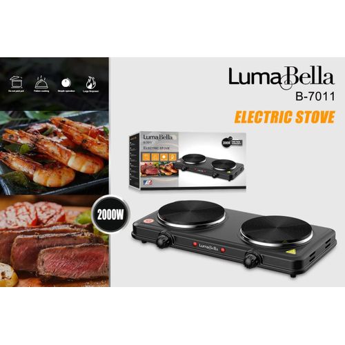 Buy Luma Bella 2 Burner Electric Stove Adjustable Temperature -2000 W (7011) in Egypt