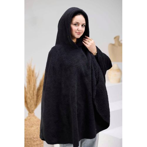 product_image_name-Generic-بلانكت "كاب"شتوي ناعم من الصوف مع غطاء رأس - تصميم مريح وأنيق - أسود-2