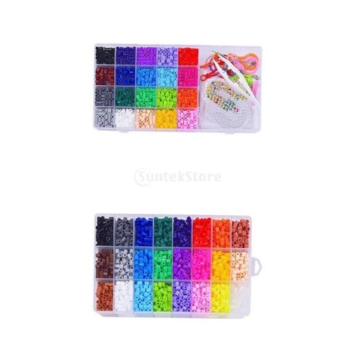 kedudes Multi Color Perler Beads Kit - Tray of 16 Fun Color Perler