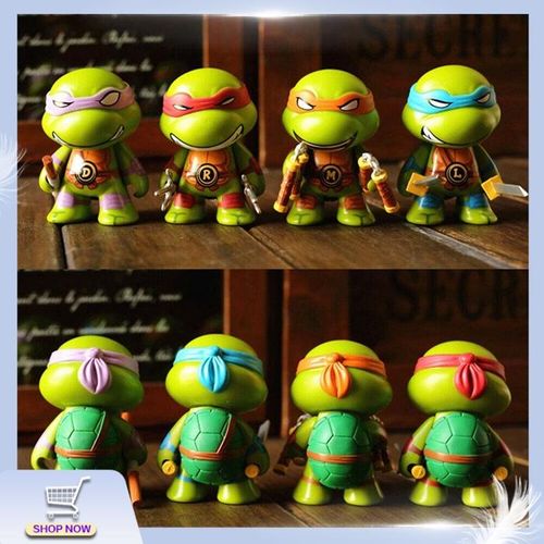 4Pcs Teenage Mutant Ninja Turtles Mini Action Figures Toy Gifts Tmnt  Collection