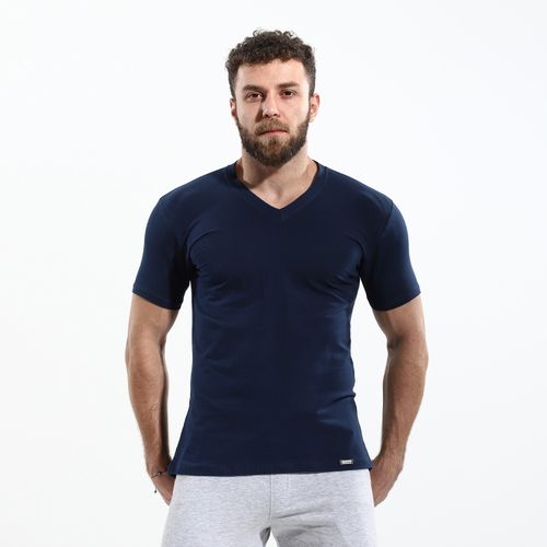 Buy Cottonil Outwear Navy Blue Basic Short Sleeves T-shirt in Egypt