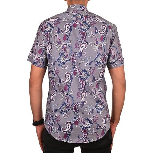 product_image_name-Generic-قميص قطن هاواي كم قصير للرجال من RACOON - رمادي-3