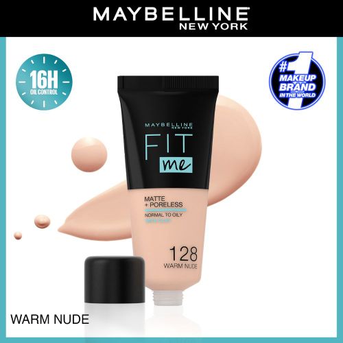 Base de maquillaje Maybelline Fit Me! matte + poreless 128 warm nude 30 ml