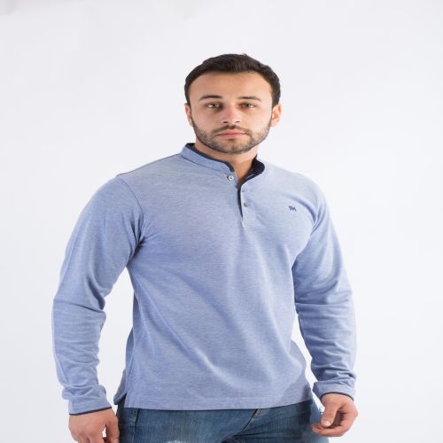 Buy Masters Men Polo Shirt Long Sleeves - Light Blue in Egypt
