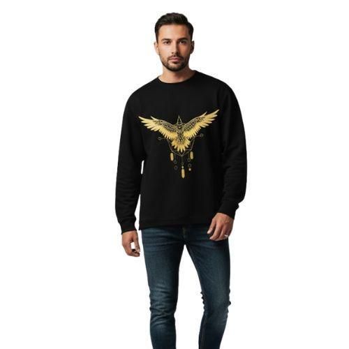 product_image_name-Generic-سويشرت  ميلتون سوداء للرجال - مبطنة بالصوف لملابس الشتاء - جودة فاخرة ثقيلة-1