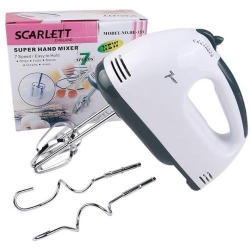 Portable Hand Mixer Machine With 7 Speed + 4 Pcs Stainless Blender
