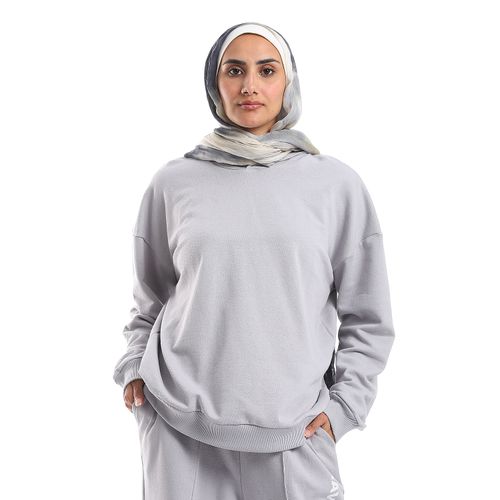 M Sou Long Sleeves Slip On Comfort Hoodie - Light Grey @ Best